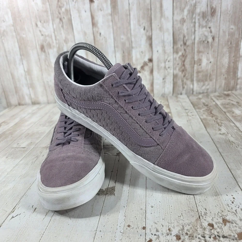 Vans Old Skool Woven Checkerboard Mauve Purple Suede Low Top Sneakers Womens 9 - Picture 8 of 8